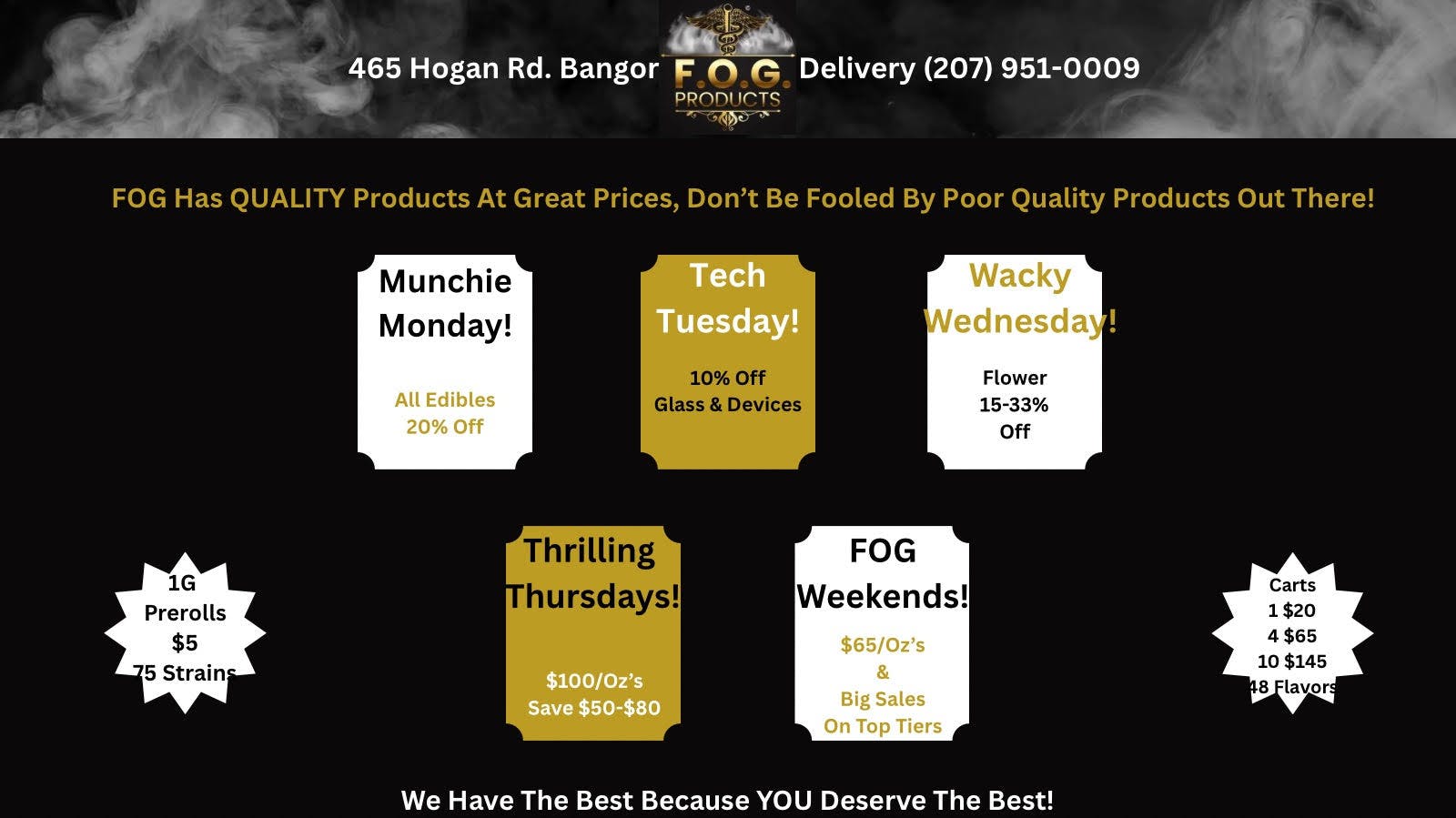 FOG Products FOG's Daily Deals! Quality Products @ Great Prices