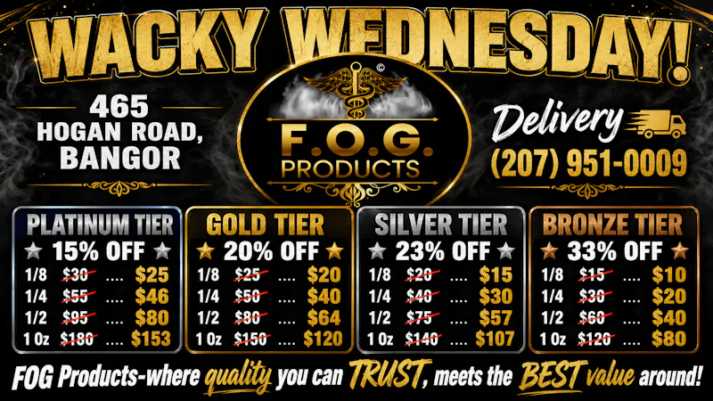 FOG Products FOG's Wacky Wednesday's Saves You 15-33% Off Bud!
