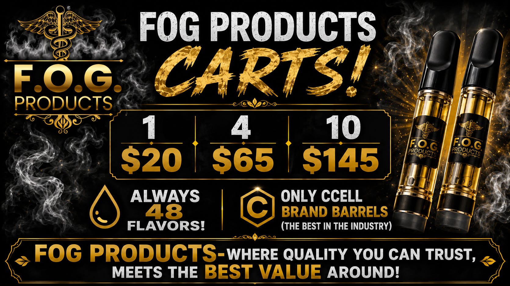 FOG Products Always High Quality Products, Barrels AND Value!!!