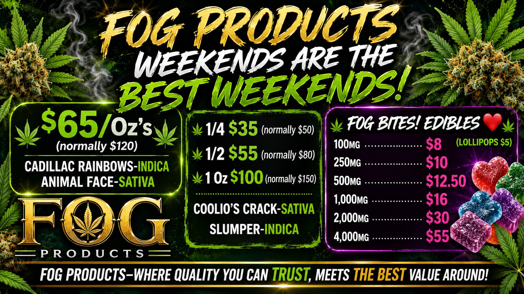 FOG Products FOG's Weekend Of Sales! -your FOG family