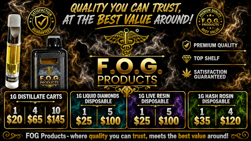 FOG Products FOG Carts You Can Trust Using ONLY The Best!!!!!!!