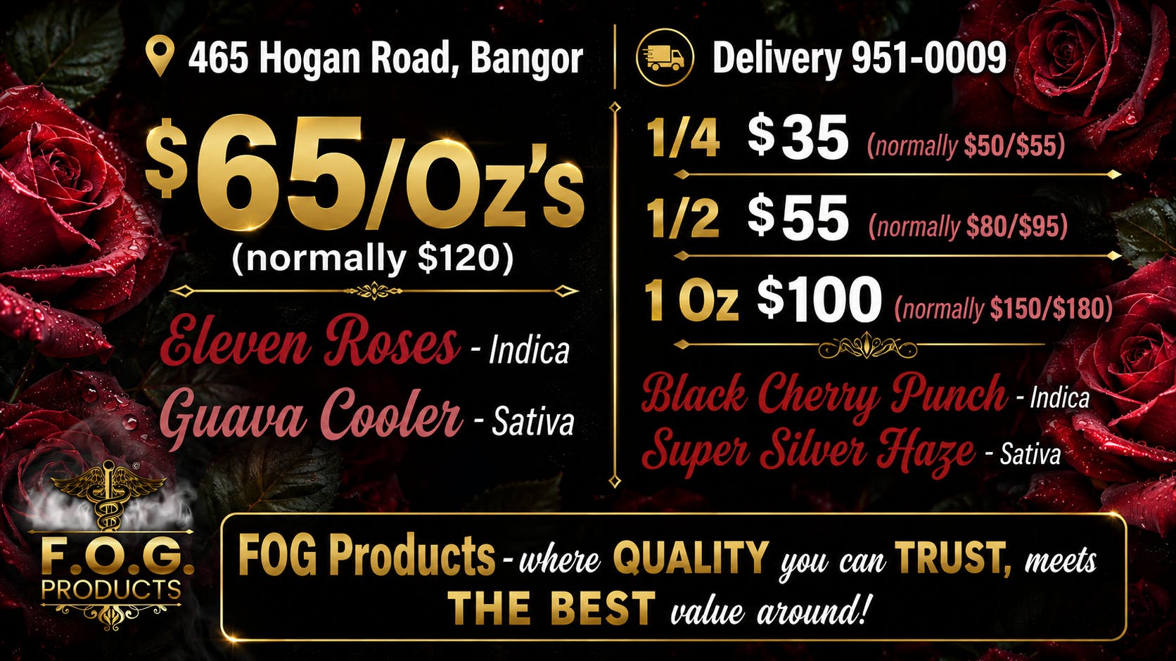 FOG Products FOG's Weekend Of SELECT Sales $65/Oz's and More!!!