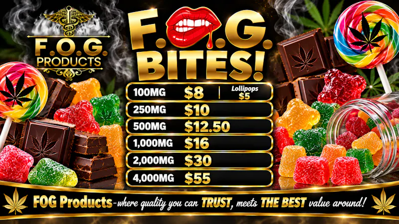 FOG Products FOG Bites! Edibles-Crazy Prices, Potency & Flavor!