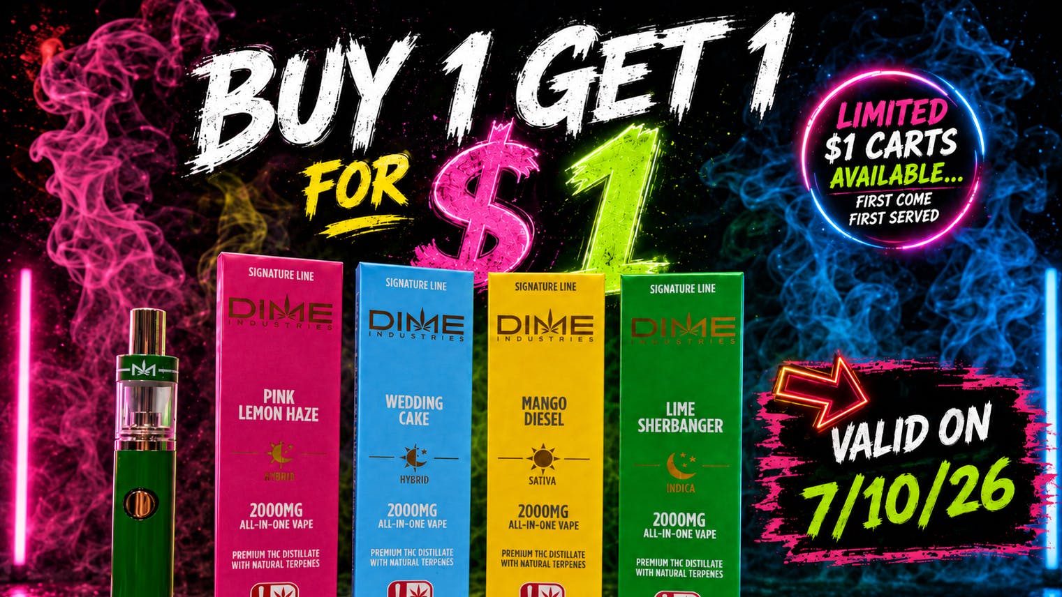 Urban Leaf Company - Drive Thru BUY 1 GET 1 FOR $1 - DIME 2 GRAM DISPOSABLES