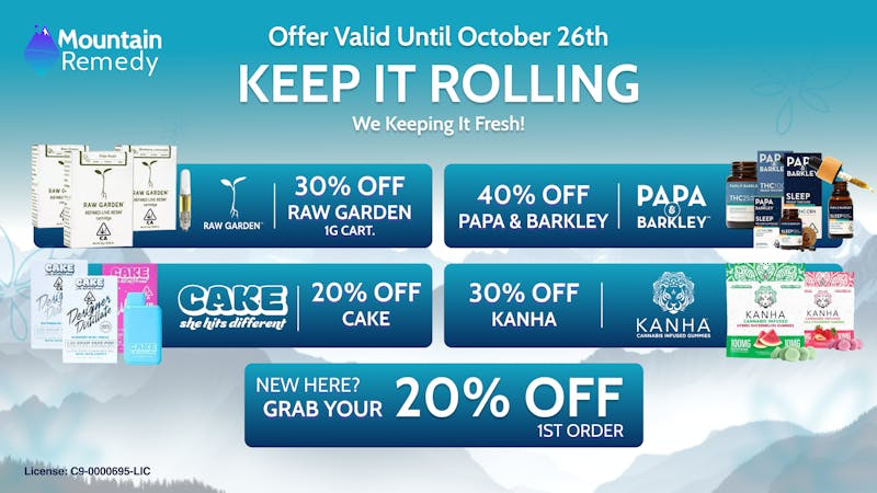 Mountain Remedy - Mountain View Fresh New Deals - Valid Until October 26th