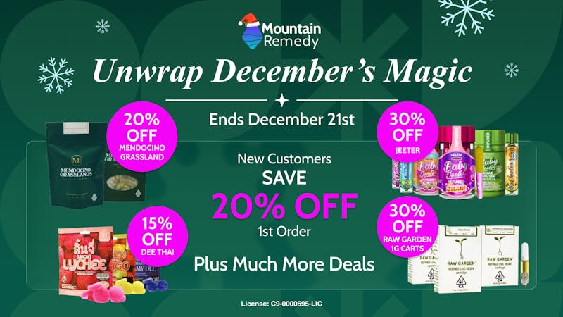 Mountain Remedy - San Mateo Merry New Sales - Valid Until December 21st