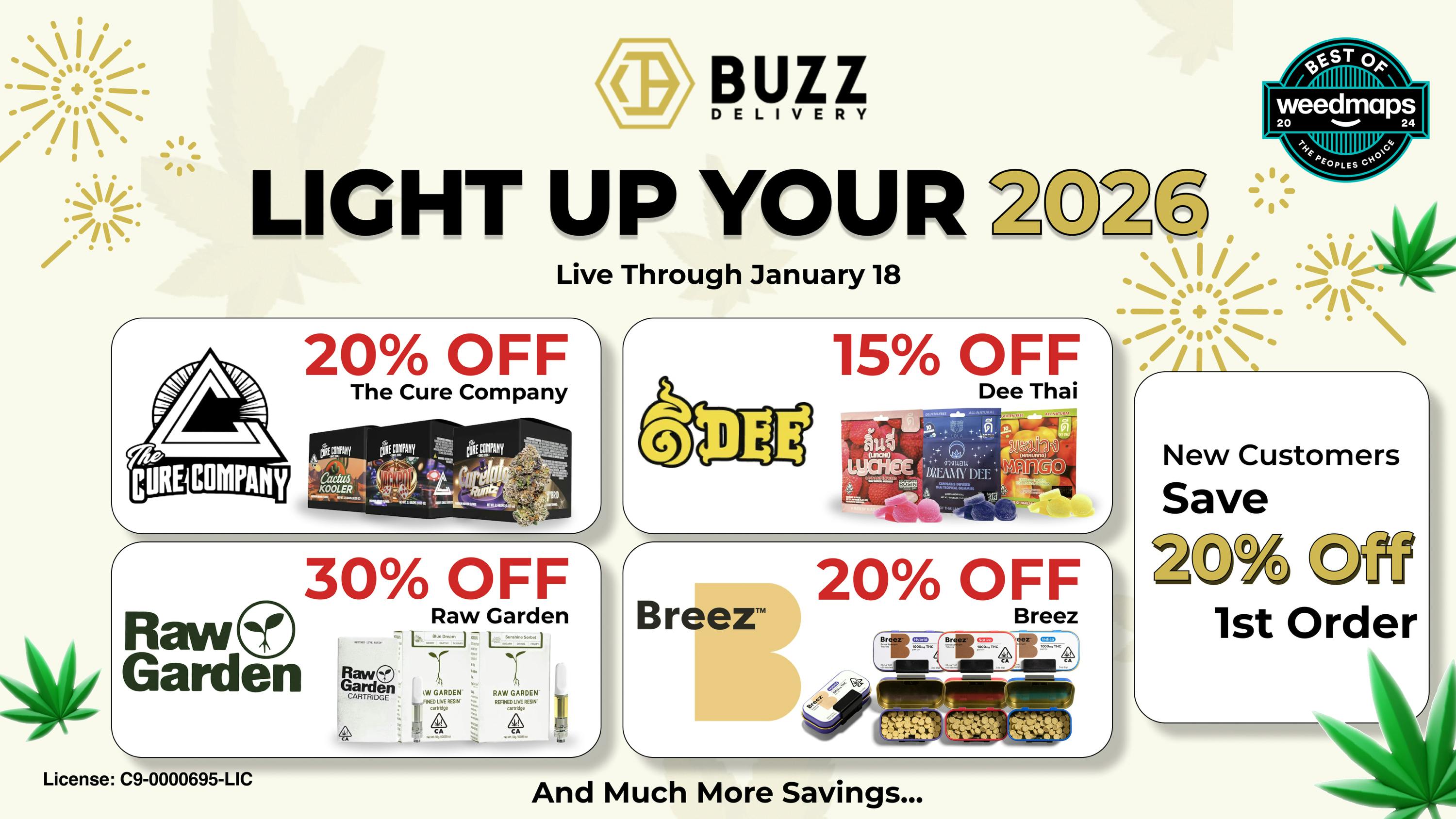 Buzz Delivery - San Mateo Valid Until January 18th - New Year Sales