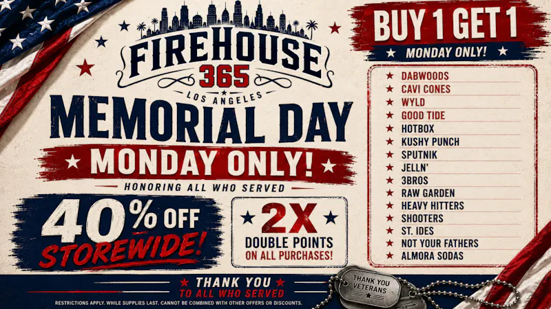 Firehouse365 Maywood Weed Dispensary 💙🤍❤️40% OFF STOREWIDE + DOUBLE REWARD PONTS💙🤍❤
