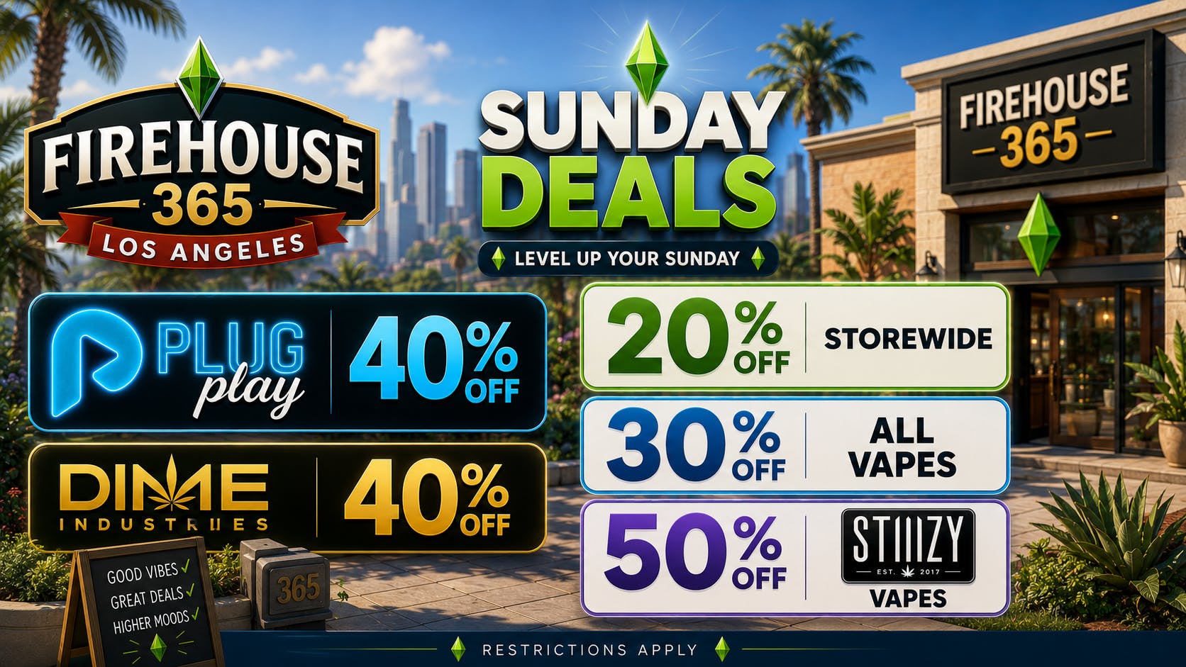 Firehouse365 Maywood Weed Dispensary 🔥SUNDAY DEALS🔥40% OFF PLUGPLAY/30% OFF ALL VAPES