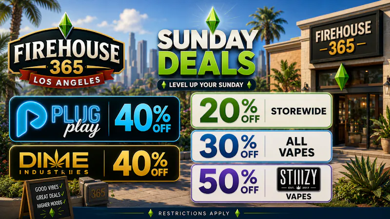 Firehouse365 Maywood Weed Dispensary 🔥SUNDAY DEALS🔥40% OFF PLUGPLAY/30% OFF ALL VAPES