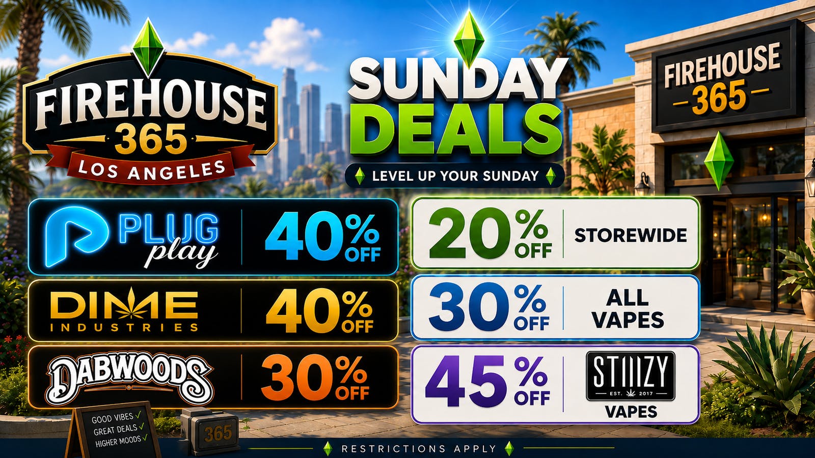 Firehouse365 Maywood Weed Dispensary 🔥SUNDAY DEALS🔥40% OFF PLUGPLAY/30% OFF ALL VAPES