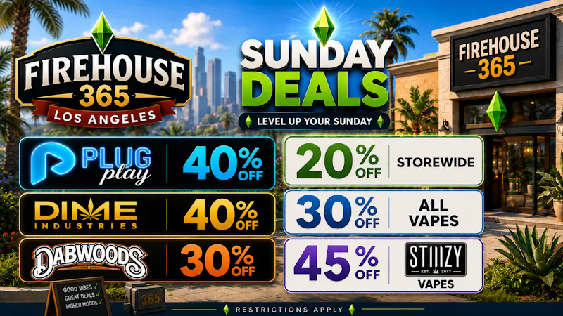 Firehouse365 Maywood Weed Dispensary 🔥SUNDAY DEALS🔥40% OFF PLUGPLAY/30% OFF ALL VAPES