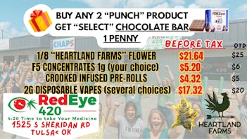 RedEye 420 HEARTLAND FLOWER SALE! ONLY $140 OZ OR $25 / 3.5G