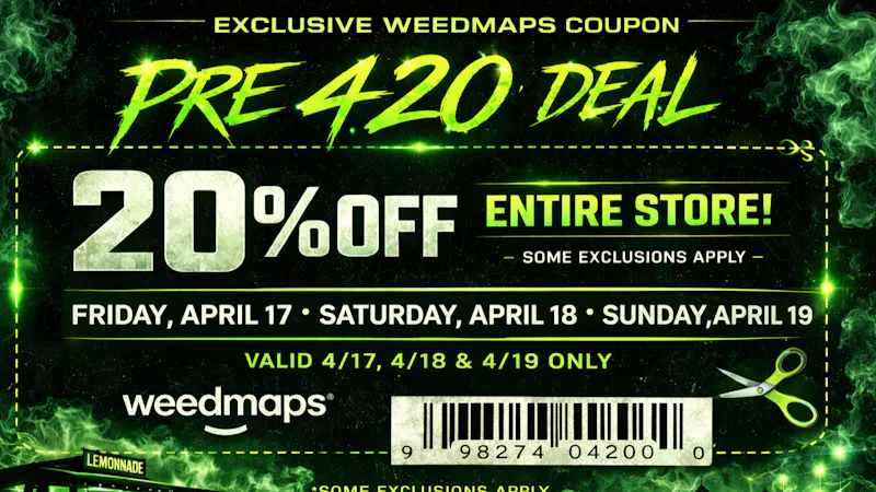 Lemonnade Van Nuys Pre 4/20 Weekend Deal