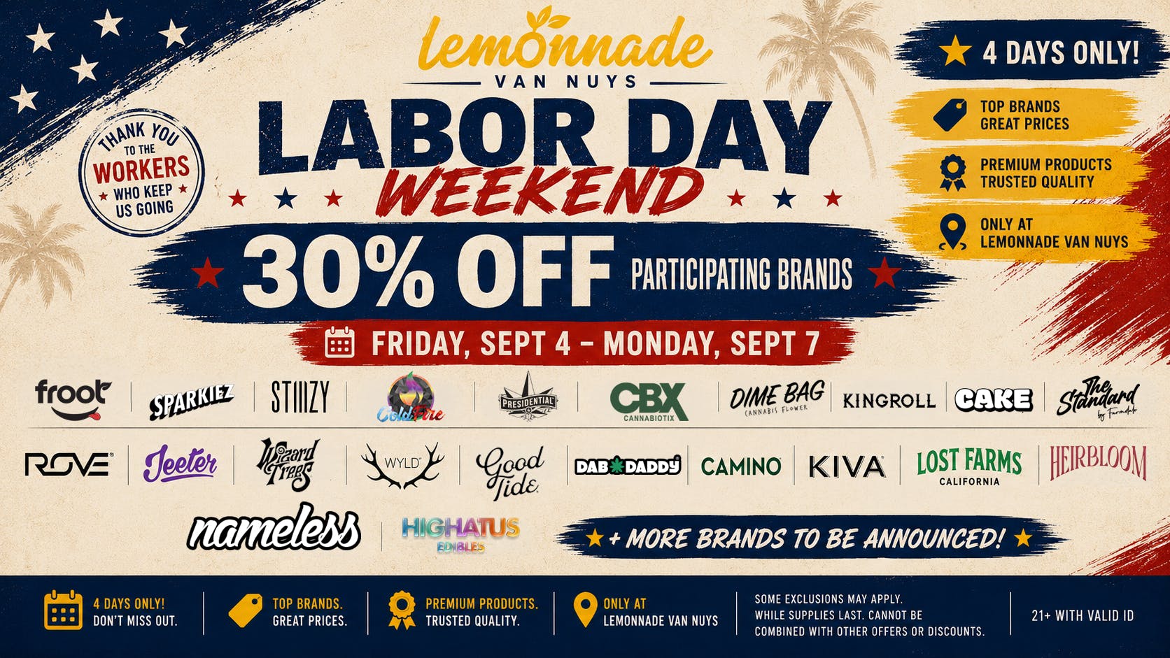 Lemonnade Van Nuys 30% OFF Labor Day Weekend | Sept 4–7