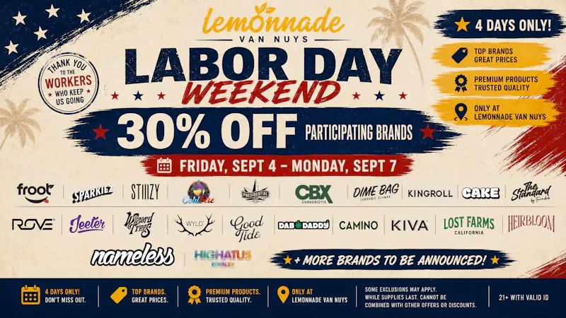 Lemonnade Van Nuys 30% OFF Labor Day Weekend | Sept 4–7