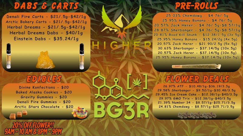 Higher Specials of The Day!!