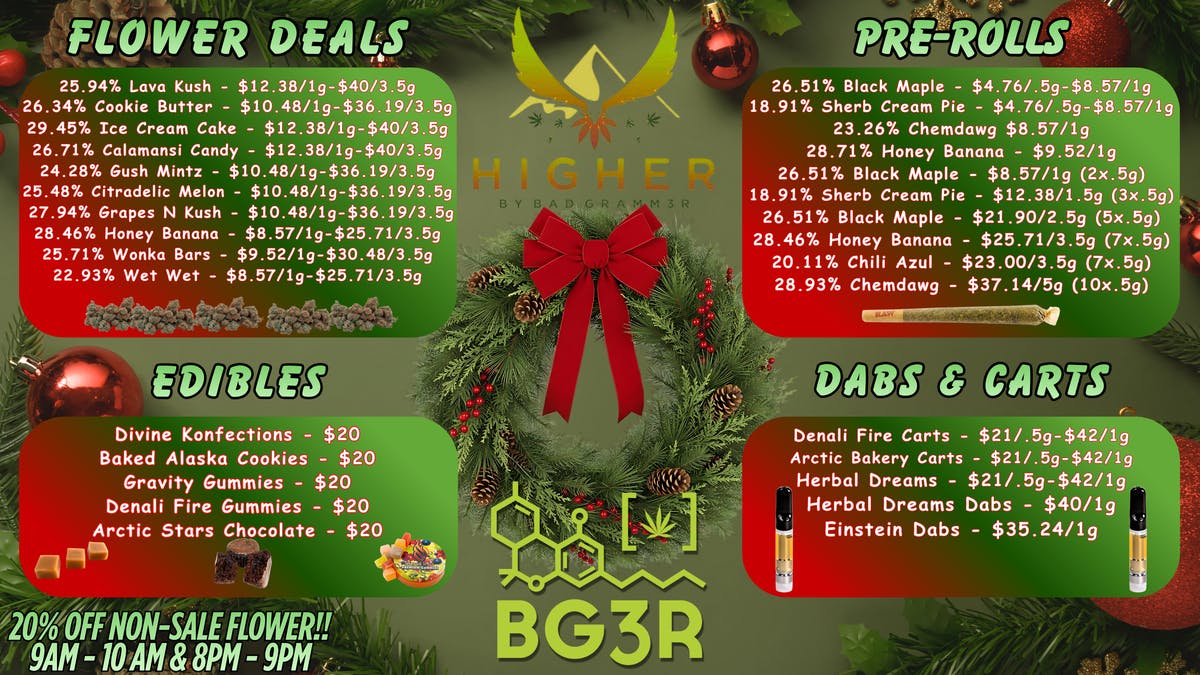 Higher Specials of The Day!!