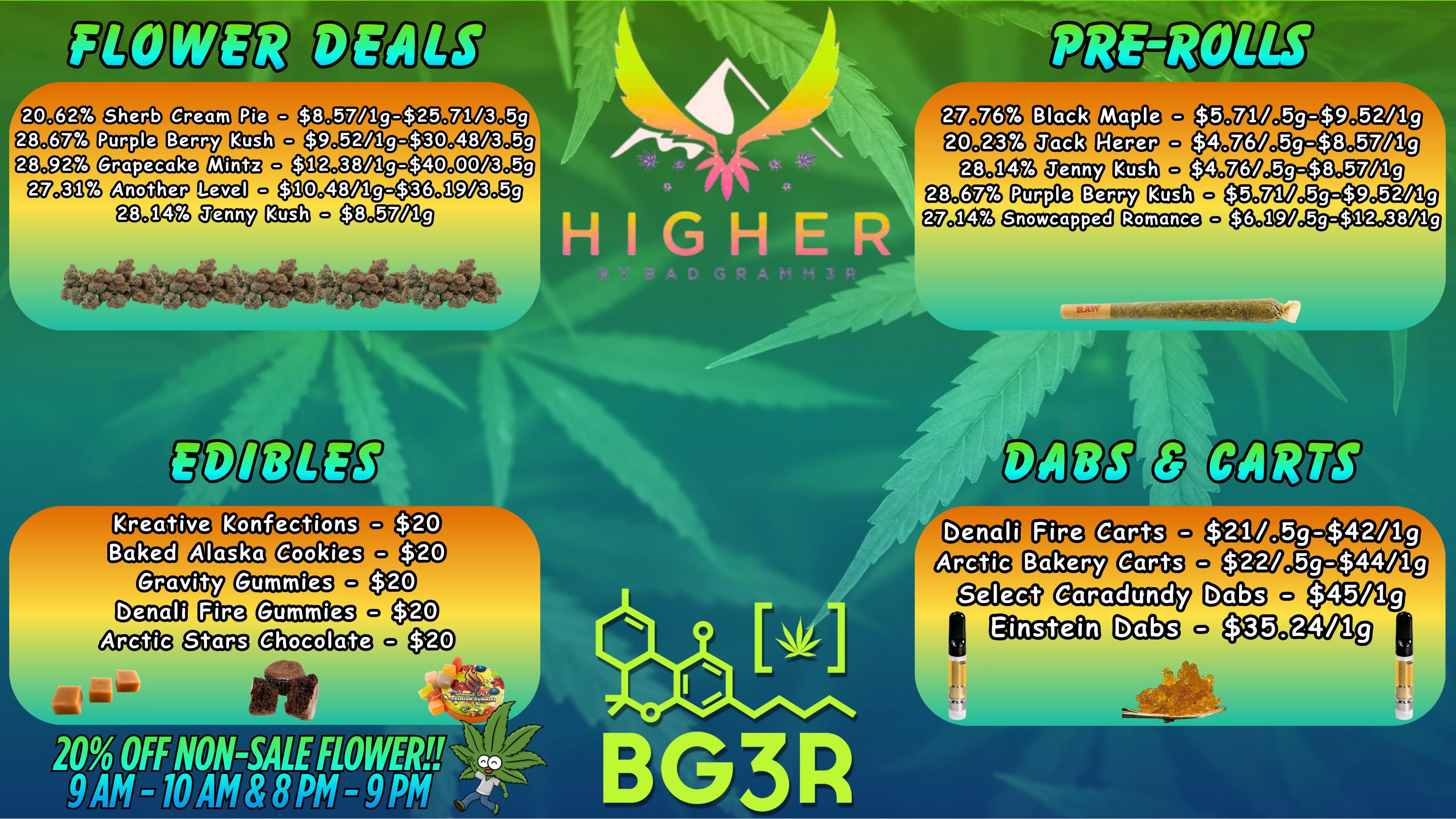 Higher Great Specials, All Day Long