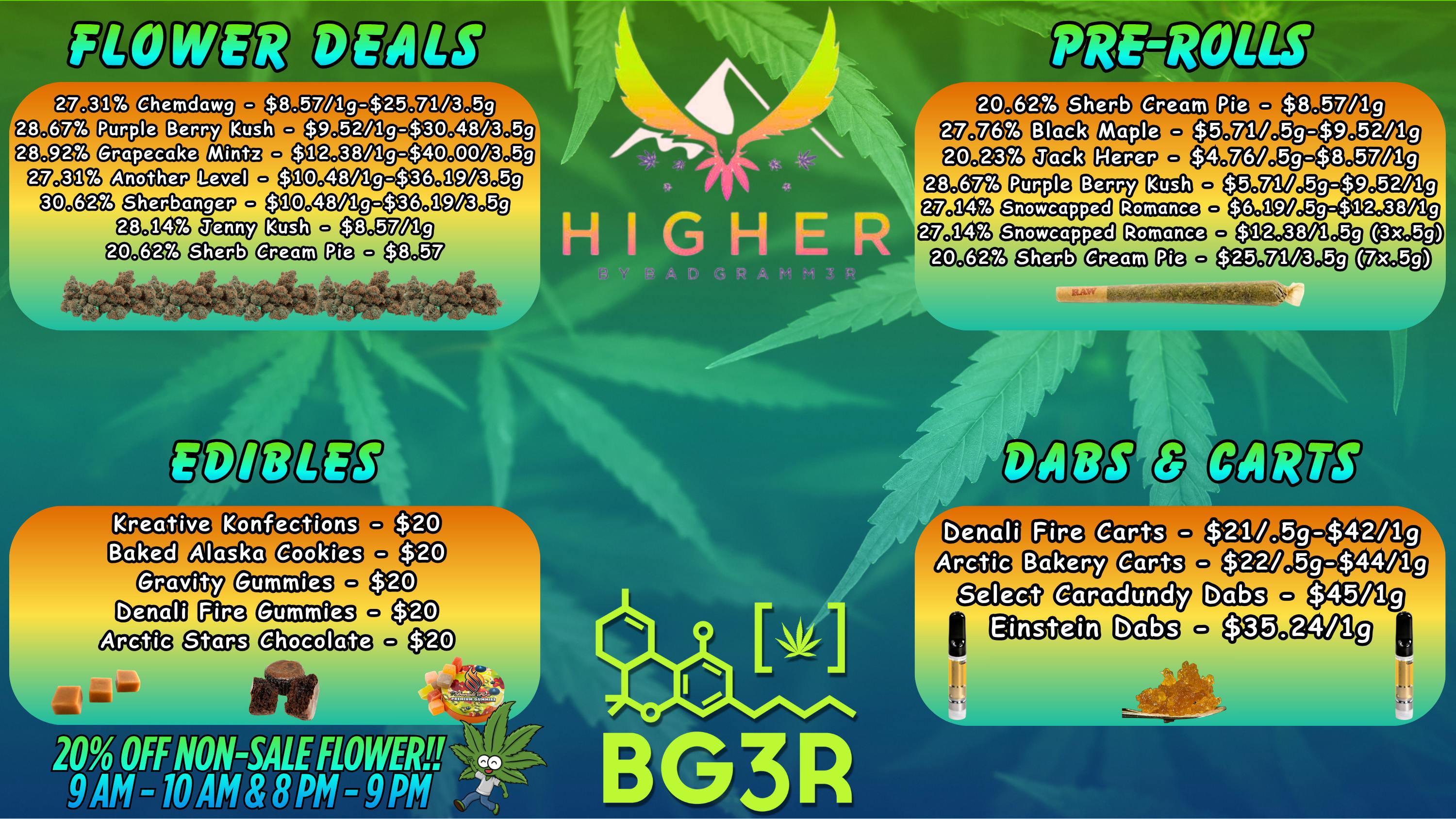 Higher Great Specials, All Day Long