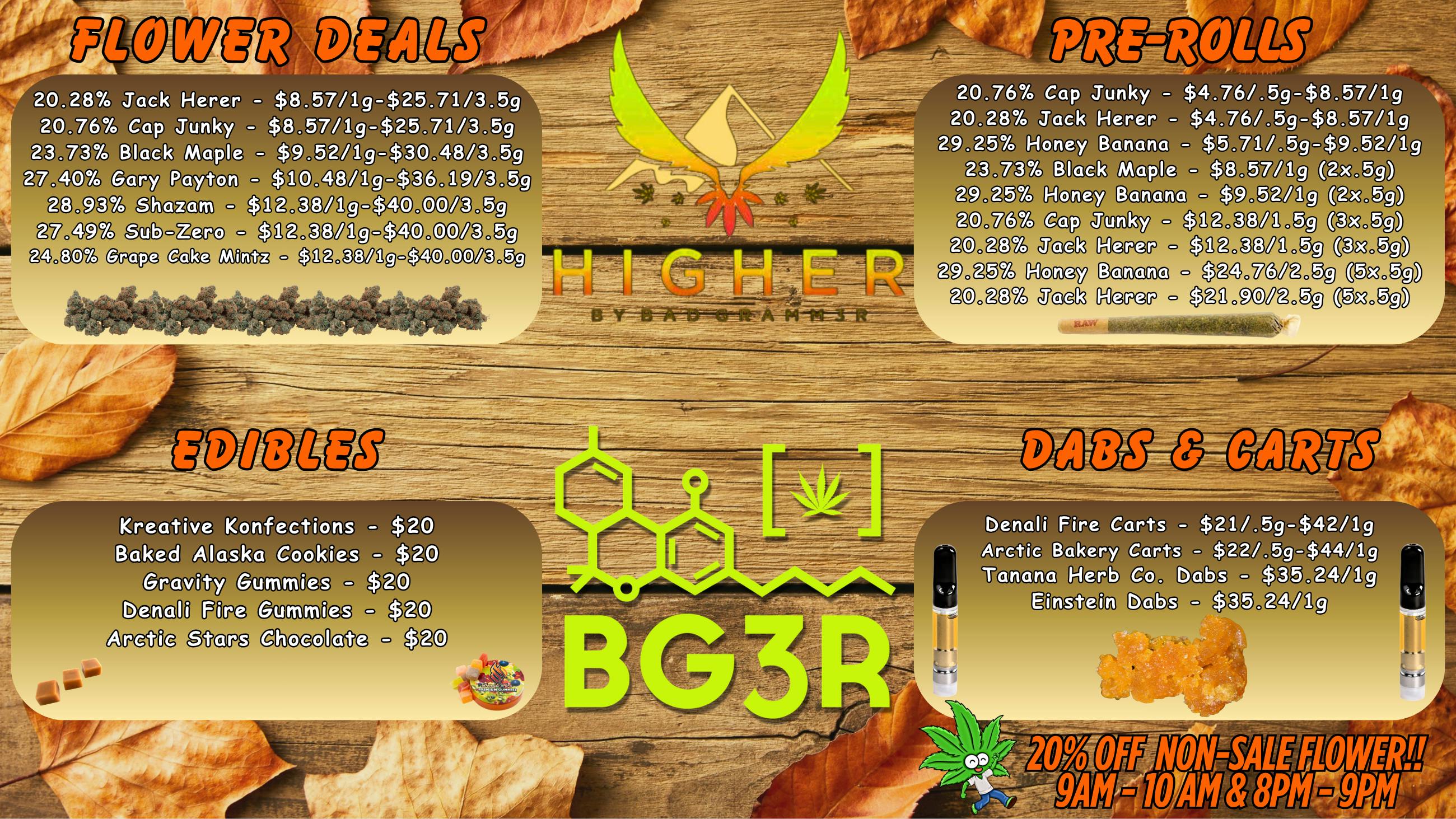 Higher Great Specials, All Day Long