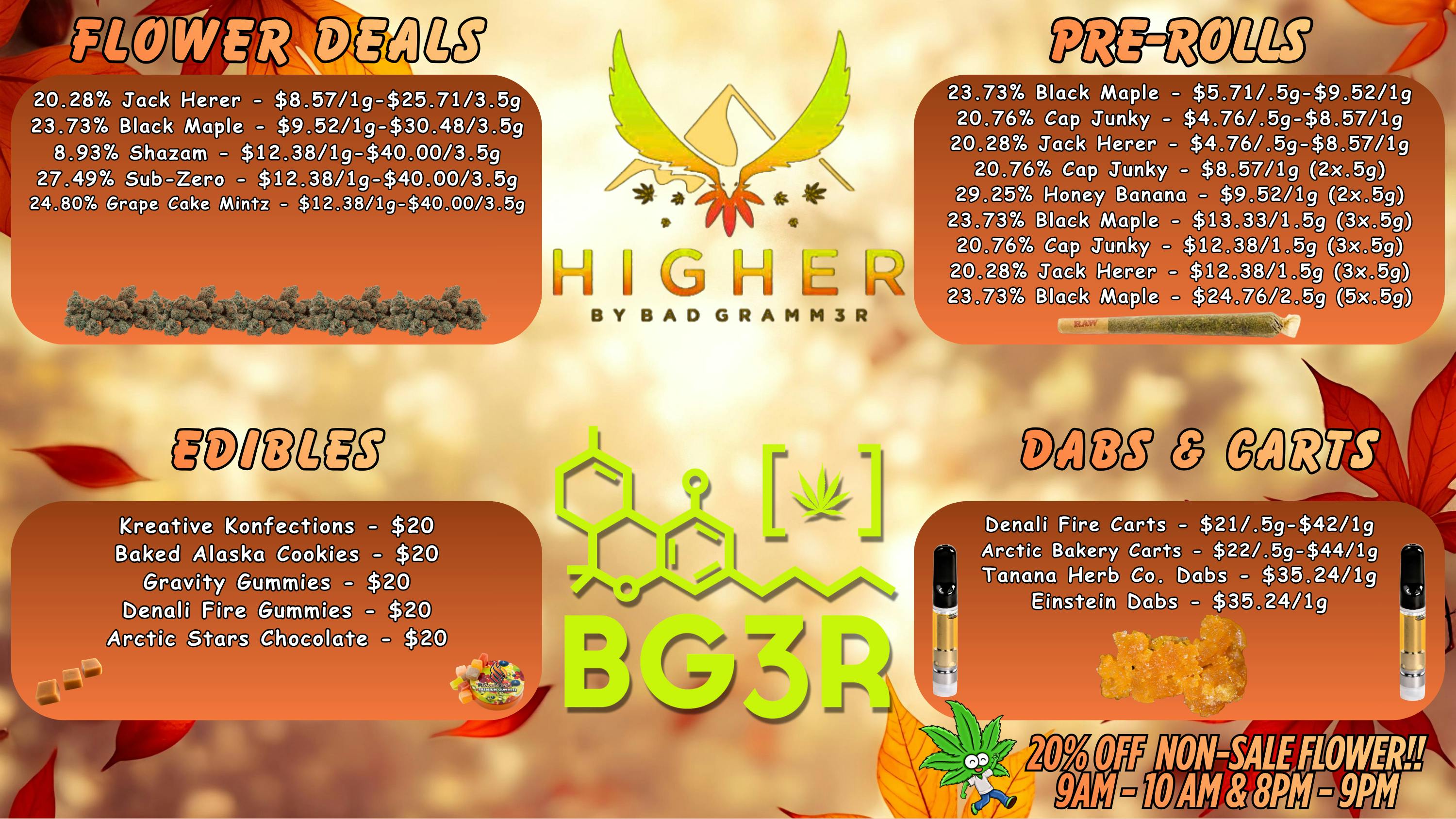 Higher Great Specials, All Day Long