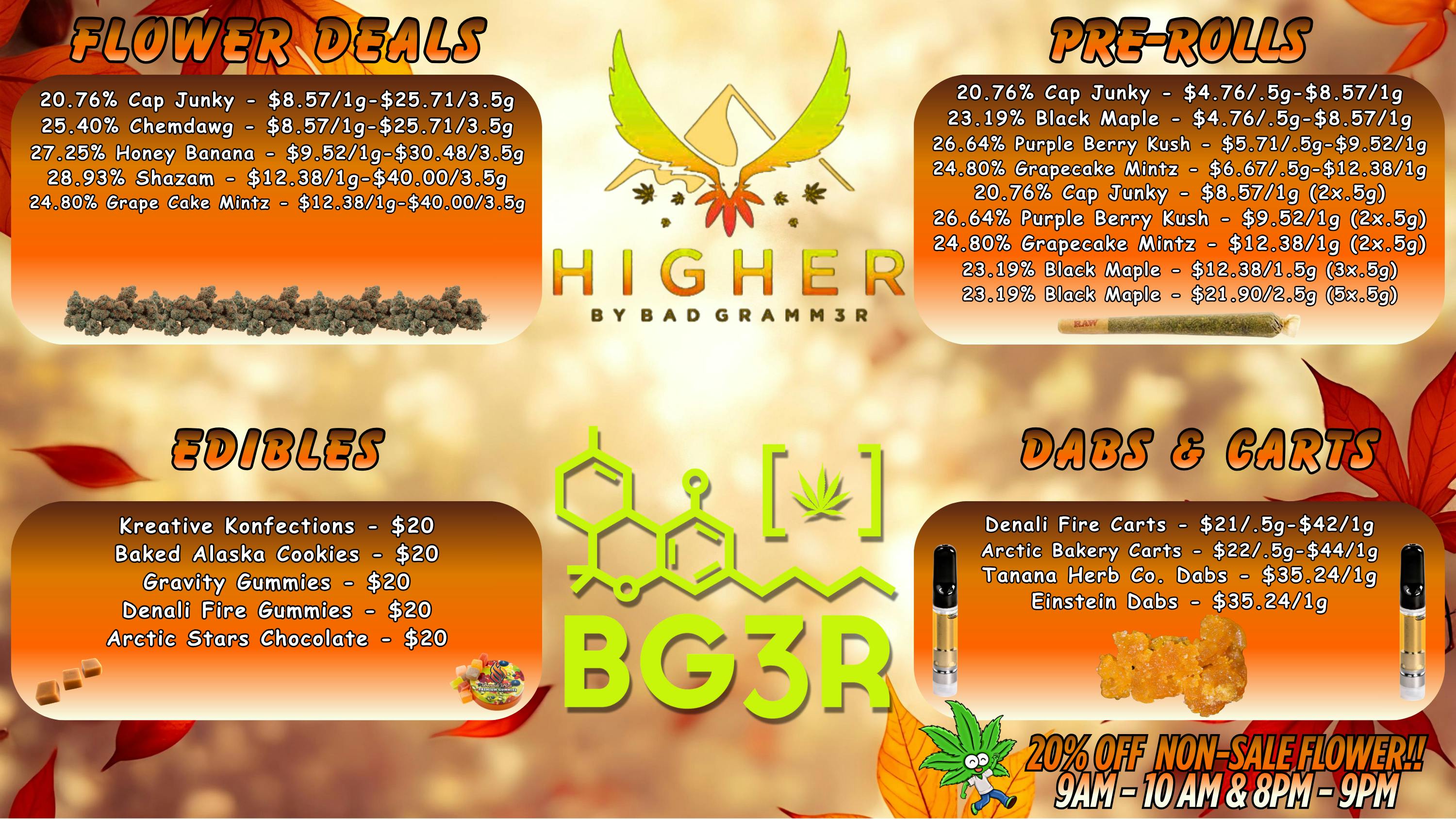 Higher Great Specials, All Day Long