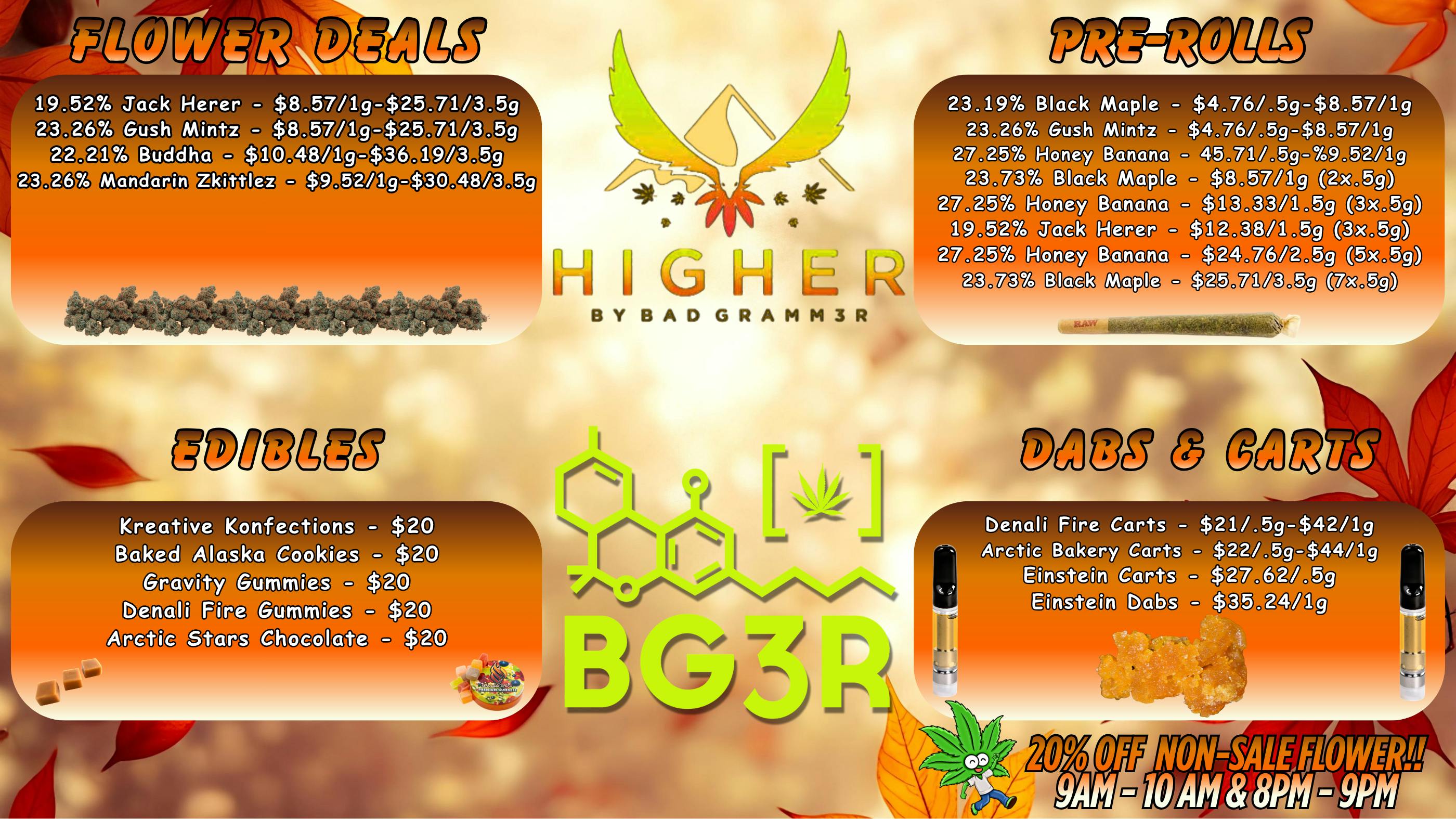 Higher Great Specials, All Day Long