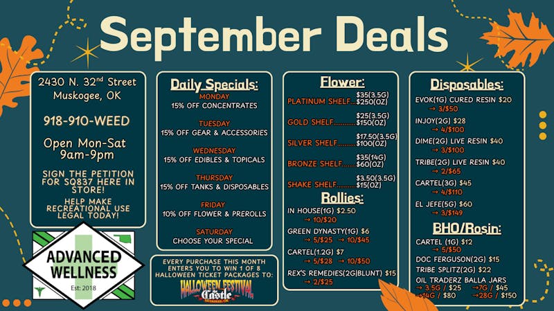 Advanced Wellness and Dispensary 𖠰Bye August, Hello September!𖠰