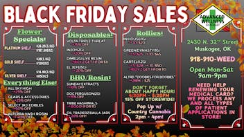 Advanced Wellness and Dispensary GREEN WEDNESDAY 𖠞༄☮︎ / BLACK FRIDAY DEALS