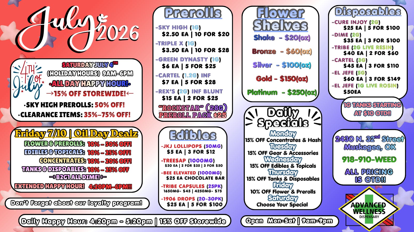 Advanced Wellness and Dispensary ꒷꒦꒷꒦ 7/10 OIL DAY IS HERE! ꒷꒦꒷꒦