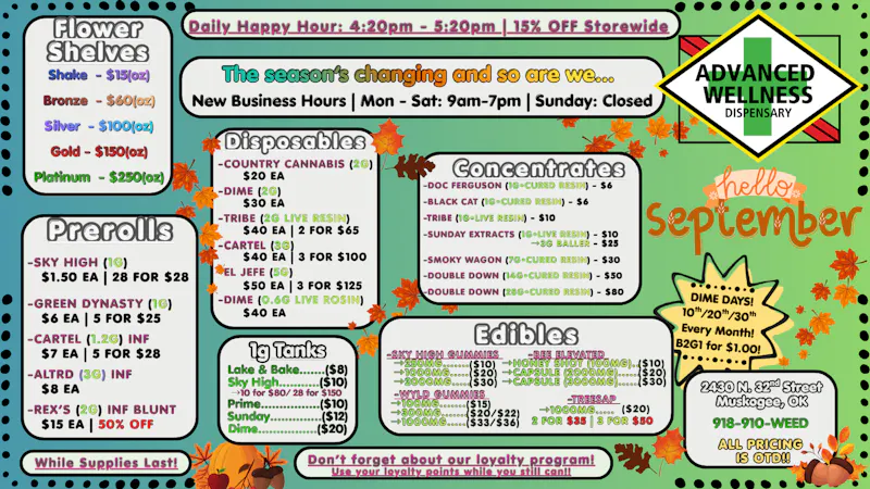 Advanced Wellness and Dispensary The Season is Changing & So Are We! ☕︎༄🍂