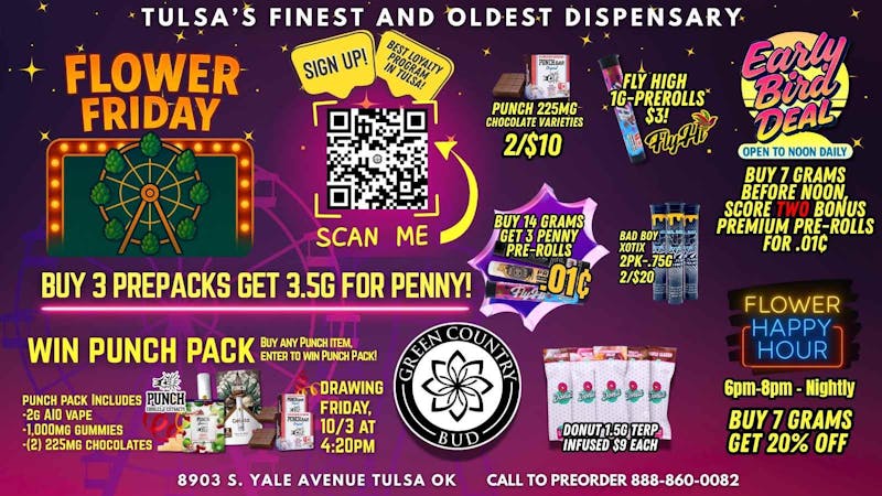 Green Country Bud - 91st & Yale Ave 🔥 Buy 3 Prepacks GET 3.5G for penny!