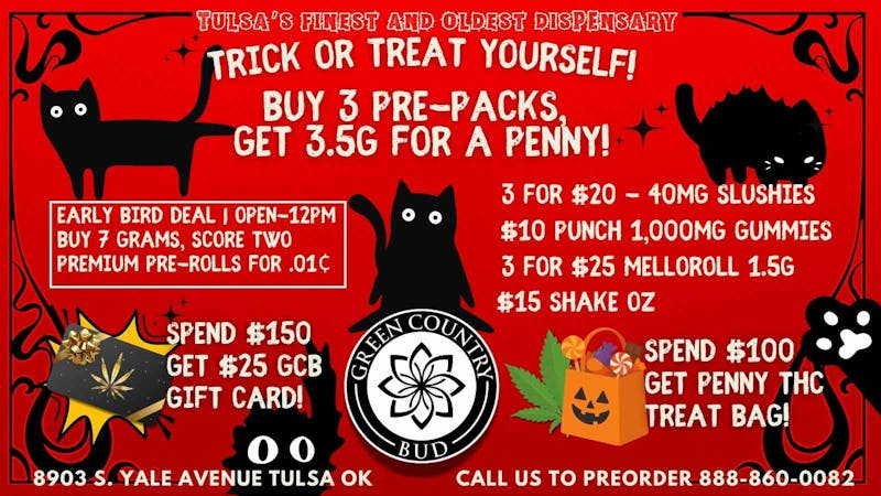 Green Country Bud - 91st & Yale Ave 🐈‍⬛Buy 3 Pre-Packs, Get 3.5g for a PENNY!