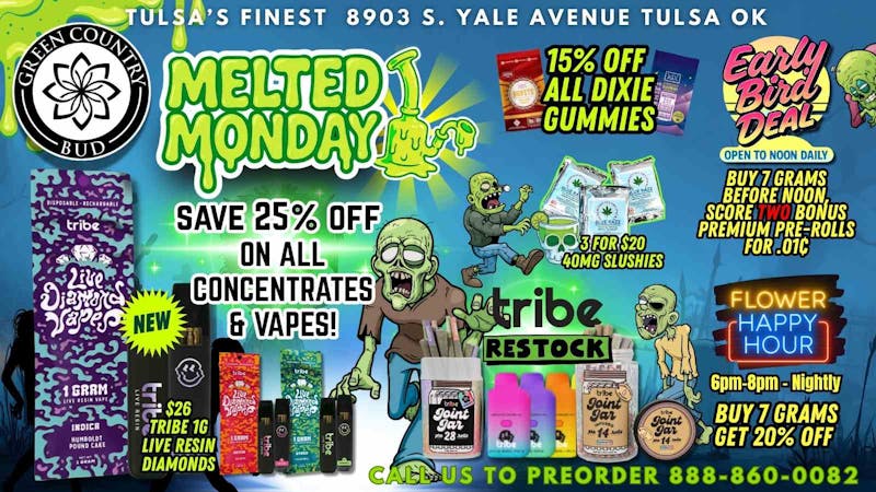 Green Country Bud - 91st & Yale Ave 🧪 25% OFF all vapes & concentrates