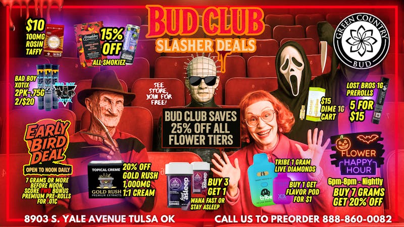 Green Country Bud - 91st & Yale Ave 🩸 Bud Club saves 25% OFF all flower tiers!