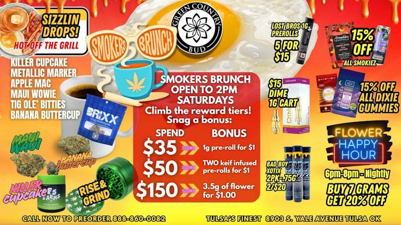 Green Country Bud - 91st & Yale Ave $1 Flower, $1 Keif Rolls & 15% Off Gummies – GCB!