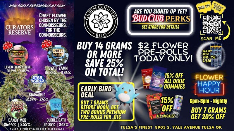 Green Country Bud - 91st & Yale Ave 🌿 New Curator’s Reserve + Bonus Pre-Rolls!