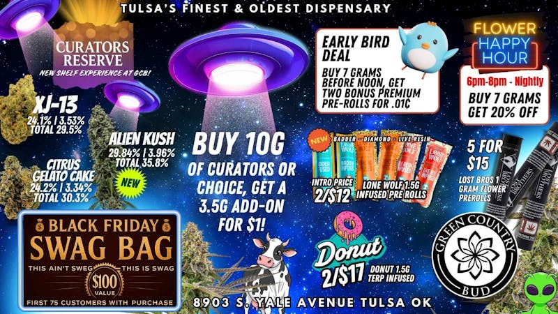 Green Country Bud - 91st & Yale Ave 🔥 $1 Curators Add-On Today!