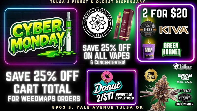 Green Country Bud - 91st & Yale Ave ⚡️Cyber Monday: 25% Off Everything on WM!⚡️