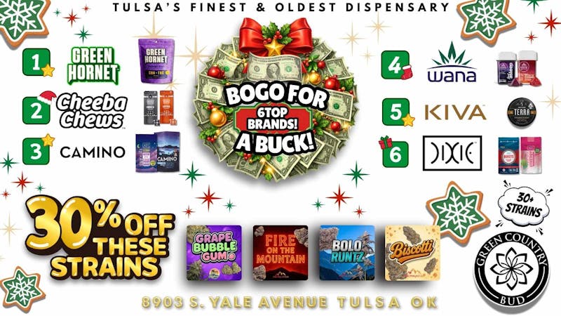 Green Country Bud - 91st & Yale Ave BOGO Edibles + 30% Off Flower Today!