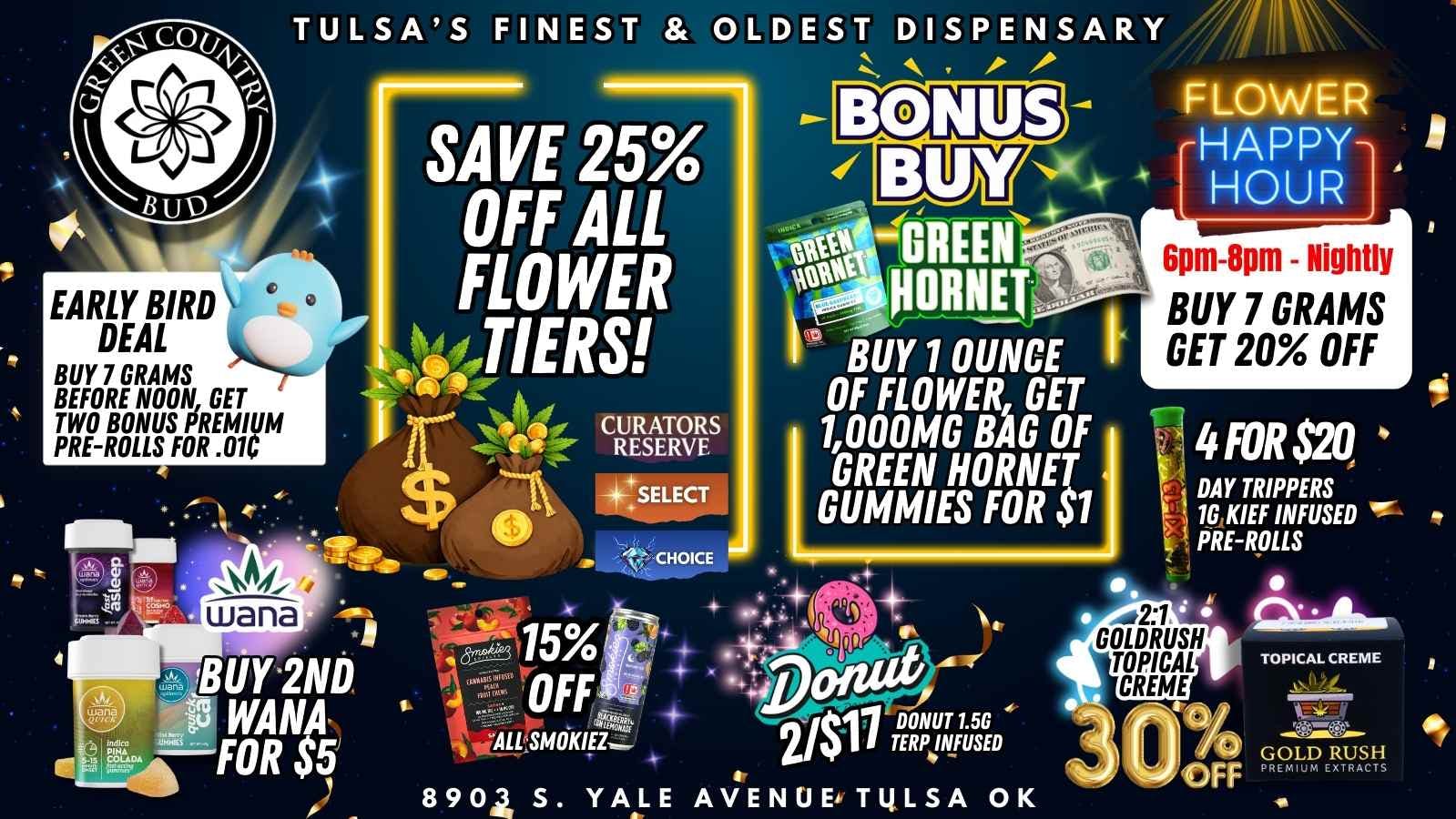 Green Country Bud - 91st & Yale Ave JAN 8–10: 25% OFF FLOWER + BONUS BUYS