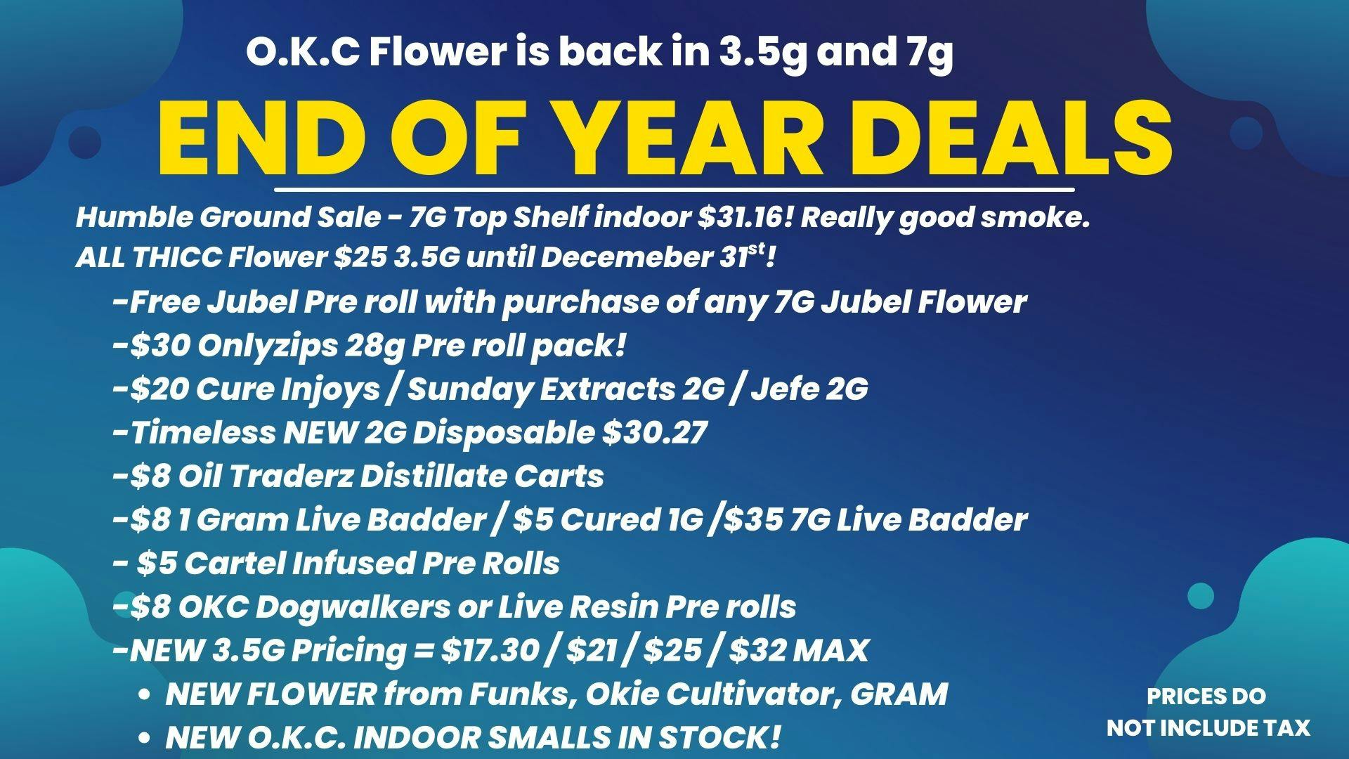 Terra Wellness $30 Flower ounces! $20 Cure Injoys!