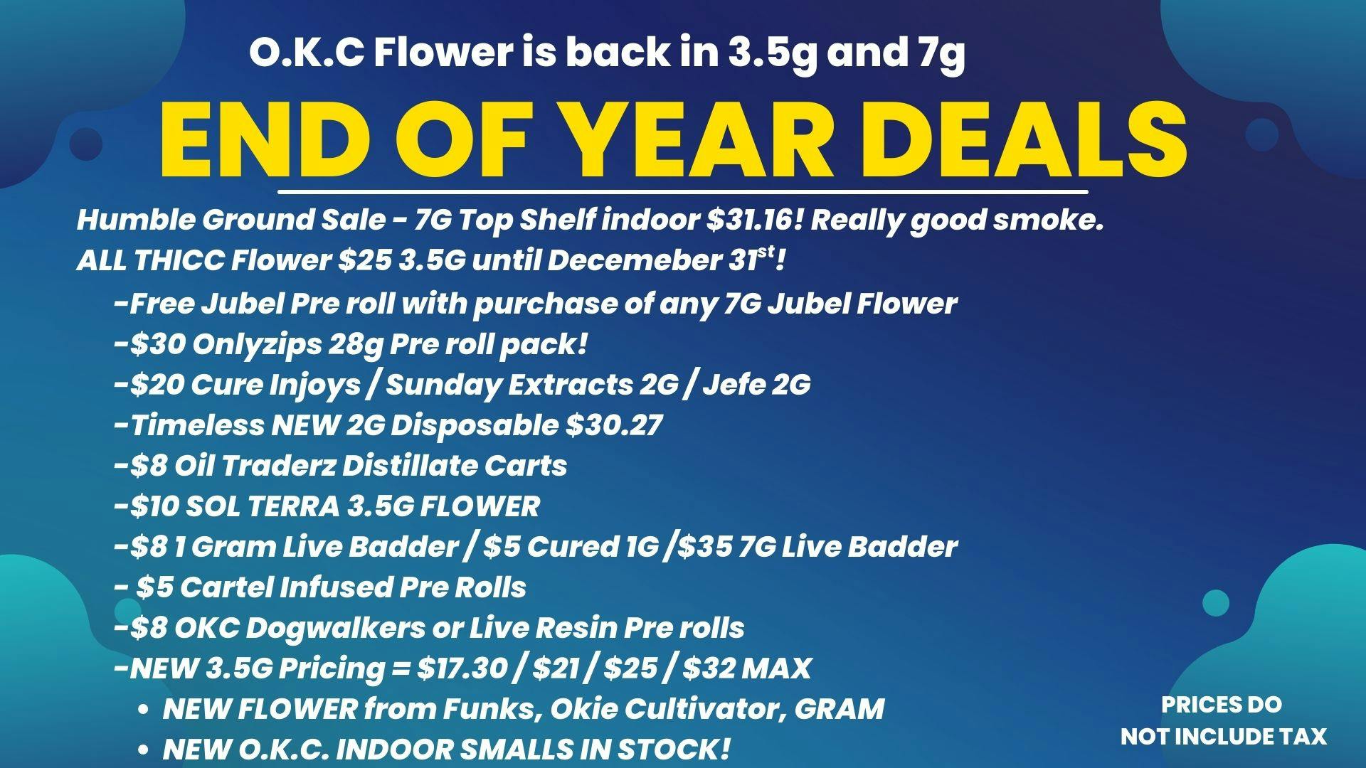 Terra Wellness $30 Flower ounces! $20 Cure Injoys!