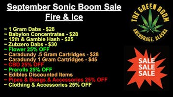 The Green Room AK September Sonic Boom Sale Fire & Ice