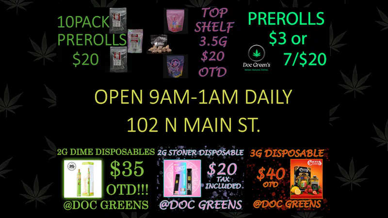 Doc Green's EVERDAY DEALS AT DOCS!!!
