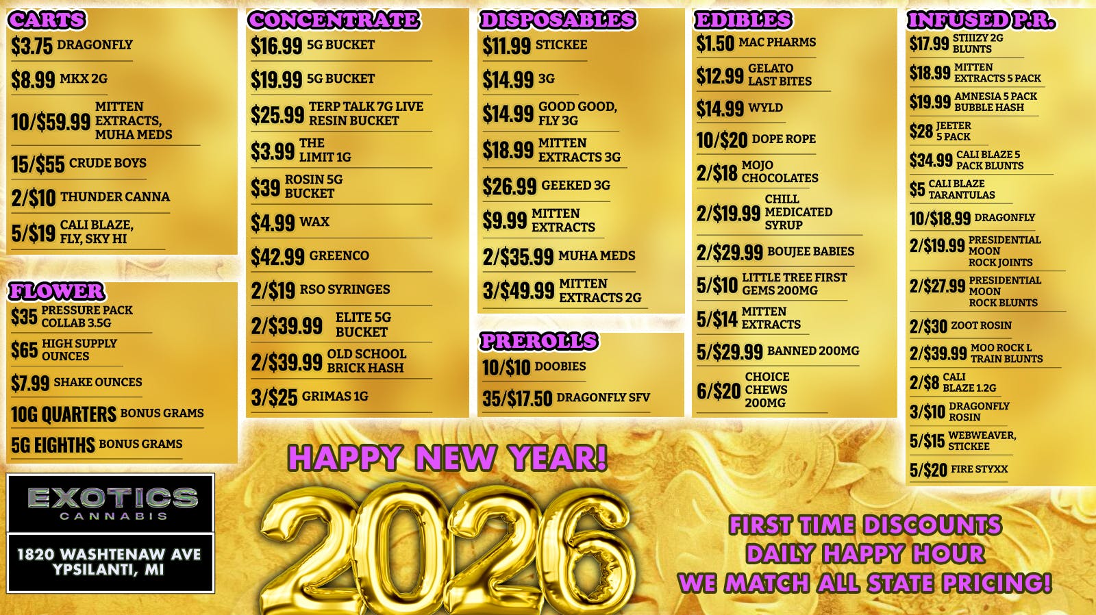 Exotics Cannabis - Ypsilanti New Years Best Deals + Ypsilanti's Best Deals