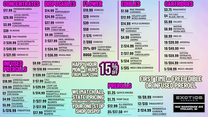 Exotics Cannabis - Ypsilanti New Years Best Deals + Ypsilanti's Best Deals