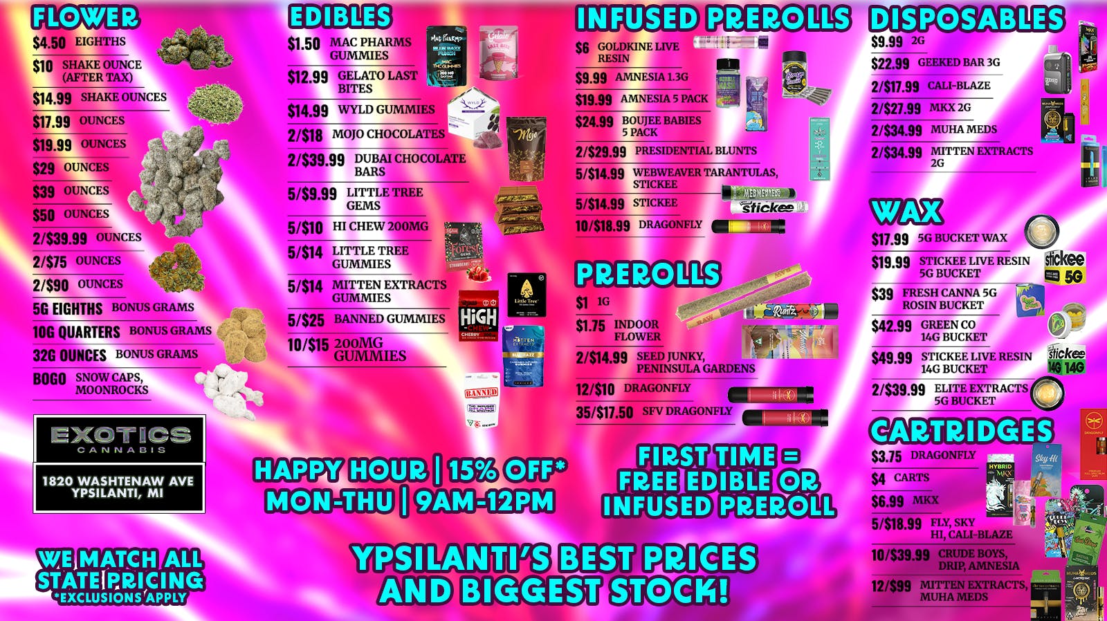 Exotics Cannabis - Ypsilanti Warm up with Ypsilanti's Best Deals