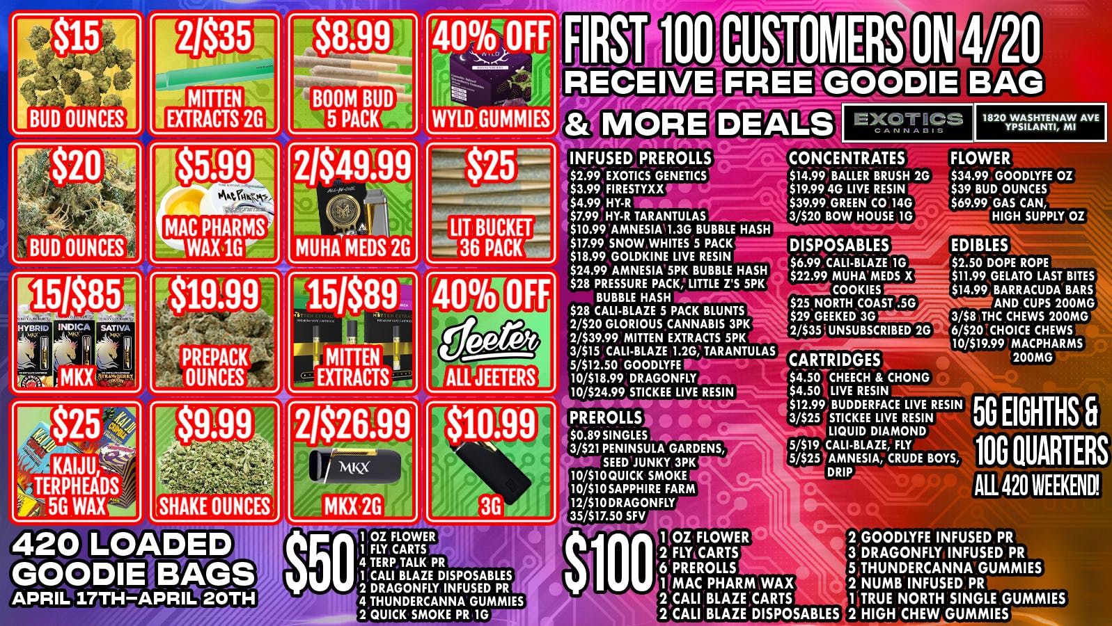 Exotics Cannabis - Ypsilanti YPSI'S CHEAPEST OZ 🔥 TOP SHELF FLOWER 💎